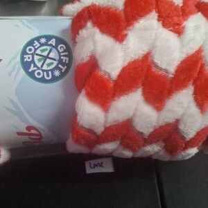 Chevron Red and White Plush Throw Blanket